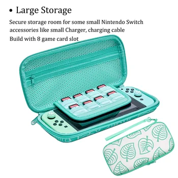 Nintendo Anahtarı Konsolu için taşıma çantası Yaprak Taşınabilir saklama çantası Anahtarı Lite durumda Oyun Kartı Yuvası İle Seyahat Çantası Kılıfı