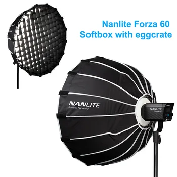 Nanguang 60cm softbox şemsiye Nanlite Forza 60 60w Fotoğraf ışık yumuşak kutu ile eggcrate