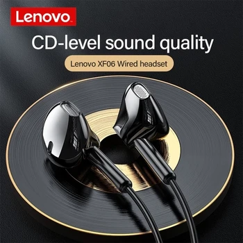 Lenovo XF06 3.5 mm Kulaklık kulak Kablolu stereo kulaklıklar Hi-Fi Kulaklık Müzik ın-line Kontrol Mikrofon İle Akıllı Telefon