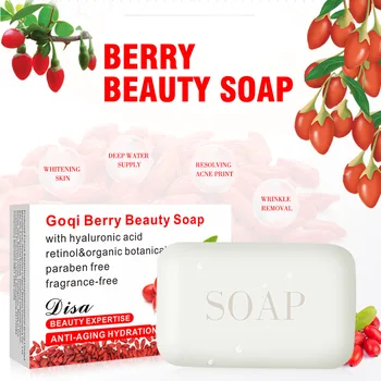 Goqı Berry Siyah Nokta Remover El Yapımı Akne Tedavisi Sabun Cilt Beyazlatma Sabunu Yüz ve Vücut Yıkama Cilt Bakımı Yüz Temizleme