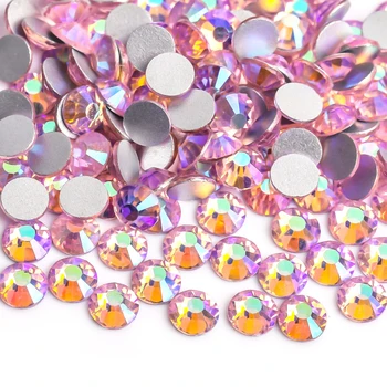 Pembe AB Rhinestones Düz Geri Olmayan Düzeltme Glitter Sanat Tasarım Taş, DIY 3d Konfeksiyon Süslemeleri Malzemeleri, tırnak mücevheri
