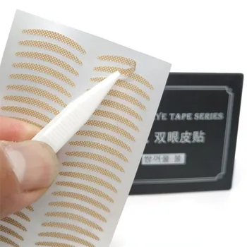 240 adet / 6 Paket Gazlı Bez Örgü Dantel Görünmez Çift katlı Göz Kapağı Sticker Şeffaf Görünmez Kendinden yapışkanlı gözkapağı bandı Etiket