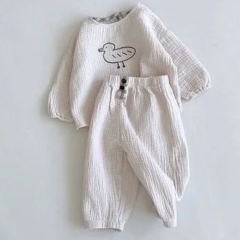 Moda Bebek günlük kıyafetler Set Kız Karikatür Uzun Kollu Kazak + Pantolon 2 adet Çocuk Giyim Takım Elbise 9 M-3 T Kızlar Kıyafetler