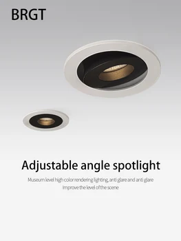 BRGT LED Spot gömme Yuvarlak Downlight 7W 12W Ayarlanabilir Açı Tavan Lambası Alüminyum Mutfak Oturma Odası yatak odası ışık