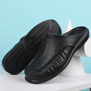 Erkek terlikleri EVA Daireler üzerinde kayma Ayakkabı yürüyüş ayakkabısı Erkekler Yarım Terlik Rahat Yumuşak Ev Sandalet Boyutu 40-47