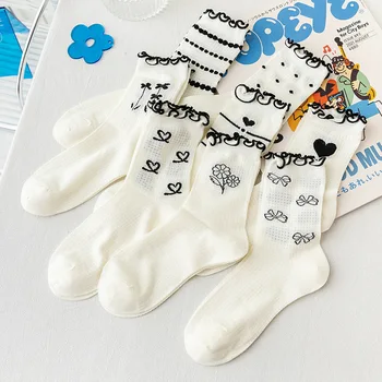 Moda Yaz kadın Beyaz İçi Boş Örgü İnce Harajuku Denizci Çorap Kız Lolita Tarzı Japon Kawaii Fırfır Çorap