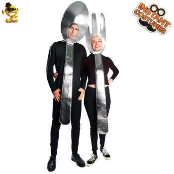 Cadılar Bayramı yetişkin sevgilisi kaşık çorba tunik kostüm performans komik parti kostümleri