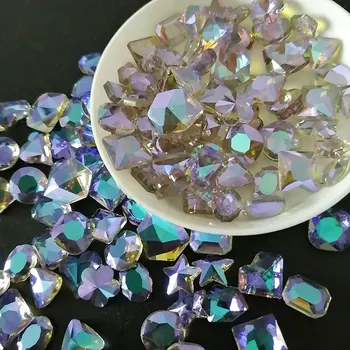 30 Adet Nail Art Rhinestones Cusp alt Phantom Mor Glitter Tırnak Taşlar 3D Strass Charm Cam Mücevher Manikür Tırnak Aksesuarları