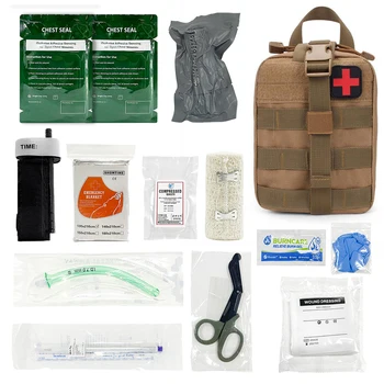 Açık IFAK Travma Acil Survival Taktik Molle Kılıfı Ile Ilk Yardım Çantası Askeri Kiti Tıbbi Malzemeleri Ekipmanları