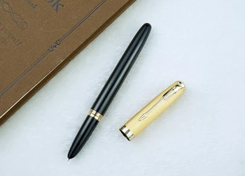 Siyah Jinhao 85 Ahşap dolma kalem Doğal Ahşap Mürekkep Kalem Vintage Dönüştürücü ile Ekstra İnce 0.38 mm Yazma İş ofis kalemi