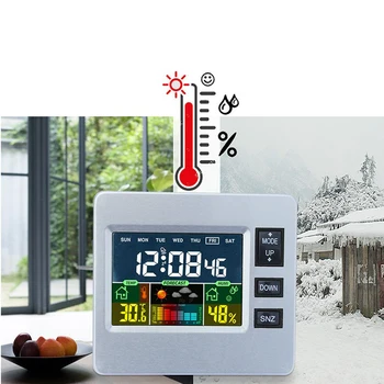 Kablosuz Hava istasyonu çalar saat Kapalı Termometre Sıcaklık Sıcaklık. Ev Ofis için Nem Ölçer