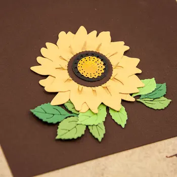 Ayçiçeği Metal Kesme Ölür Yeni 2020 Çiçek Zanaat Ölür Kesim Scrapbooking Stencil kendi başına yap kağıdı Kart Yapımı