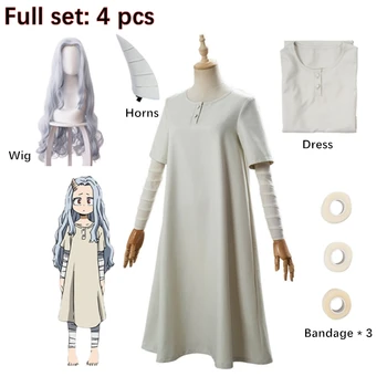 Anime Eri Cosplay My Hero Academia Kostüm Peruk Boynuz Cadılar Bayramı Kostümleri Boku Kahraman Academi Beyaz Uzun Elbiseler Kadınlar İçin Giysi