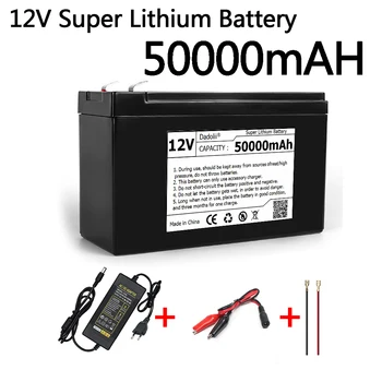 12V Pil 50Ah 18650 lityum pil paketi için uygun güneş enerjisi elektrikli araç aküsü güç göstergesi + 12. 6V3A şarj cihazı