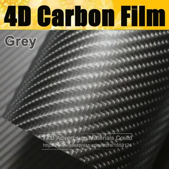 Araba styling parlak 4D Gri Karbon elyaflı vinil film Renkli Parlak karbon elyaflı vinil film Otomatik Sarma Vinil Şal