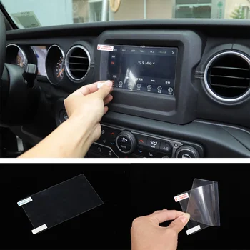 JXKaFa Fit İçin Jeep Wrangler JL 2018 Araba GPS Navigasyon ekran koruyucu şerit etiket İç Oto Aksesuarları