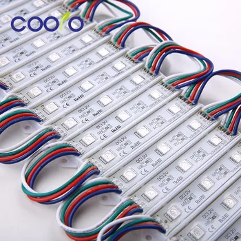 LED 5050 3 LED Modülü 12 V su geçirmez RGB Renk değiştirilebilir led modülleri aydınlatma, 100 Adet/grup,ücretsiz kargo