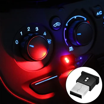 Oto İç Mini USB LED atmosfer ışığı Skoda Octavia 2 İçin A7 A5 Fabia Hızlı Superb Yeti Mazda 3 6 CX-5 CX-7