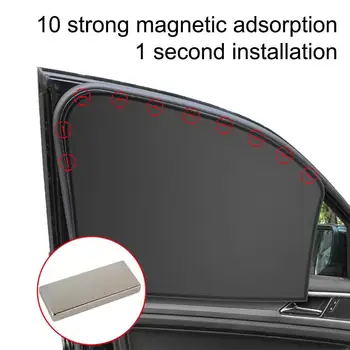 4 adet Manyetik Araba Yan Pencere Güneşlik Kapak Güneşlik Yaz Koruma Pencere Perde Ön Arka Siyah Oto Aksesuarları