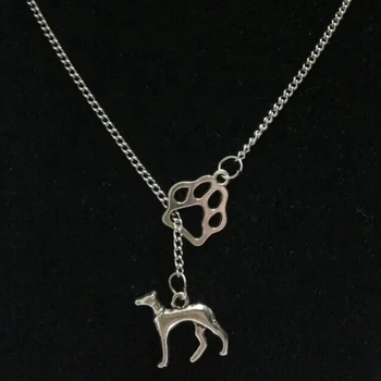 1 adet / grup Moda Vintage Infinity Sembol Bağlantıları Greyhound Köpek ve kedi / köpek paw Charms Kolye Kolye 19