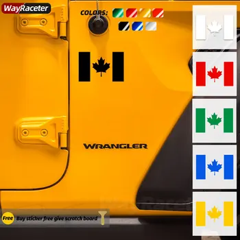 2 Adet Kanada Bayrağı Tarzı Kapı Yan Çamurluk Kanat Sticker Gövde Tampon Pencere Vücut Çıkartması Jeep Wrangler JK İçin JL TJ YJ CJ