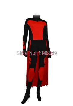 Kırmızı Robin Spandex Süper Kahraman Kostümleri Cadılar Bayramı Kostüm Pelerin ile