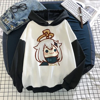 Vintage Tişörtü Kawaii Harajuku Anime Genshin Darbe Kadın Streetwear Kapşonlu Serin Büyük Boy Hoodies Kapşonlu Gotik Giyim