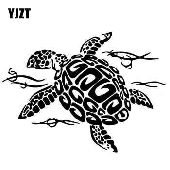 YJZT 17.1 CM*12.6 CM Kaplumbağa Yüzme Özgünlük Vinil Çıkartması Süslemeleri Araba Kapı Aksesuarları Araba Çıkartmaları Siyah / Gümüş C4-1295