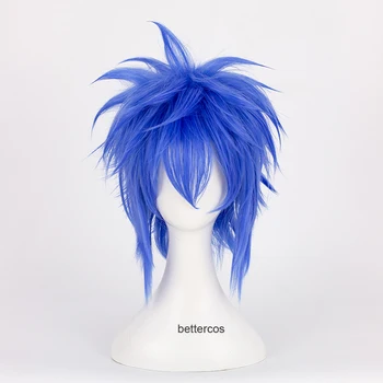 Peri kuyruk Jellal Fernandes Cosplay peruk kısa mavi ısıya dayanıklı sentetik saç peruk + peruk kap