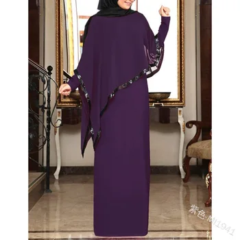 Ramazan Bayram müslüman uzun elbise Dubai Arap Kaftan Elbise Kadınlar Uzun Elbise Kaftan Marocain İslam Giyim Başörtüsü Elbiseler Jilbab Abayat 5XL