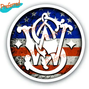 Smith & Wesson Amerikan Bayrağı Silah Hakları Araç tampon çıkartması Vinil Logo veya Araba Sticker Çıkartması Dekorasyon-tüm Boyutları Su Geçirmez