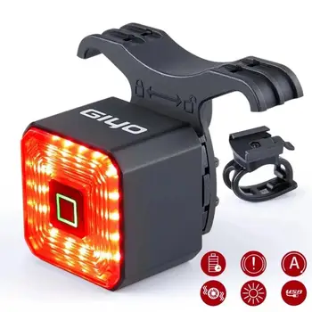Akıllı Bisiklet Fren Lambası Kuyruk Arka USB Bisiklet İşık Bisiklet Lambası Otomatik Durdurma LED Arka Şarj Edilebilir IPX6 Su Geçirmez Güvenlik
