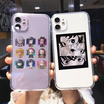 Yeni telefon Kılıfları iphone 11 Pro Max 12 7 8 artı X XR XS Max 13 SE Japonya Anime iblis avcısı Kimetsu hiçbir Yaiba TPU kapak Coque
