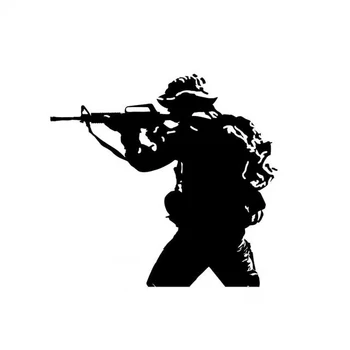asker Silah Silah Dekorasyon Vinil Çıkartması Araba Sticker Siyah / Gümüş