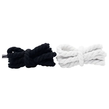 Coolstring Ayakkabı Dekoratif Objeler 8MM Spiral Yuvarlak Halatlar Saf Beyaz / Siyah Yeni Moda Polyester Bantlar Dayanıklı Kordon Özel Hediye