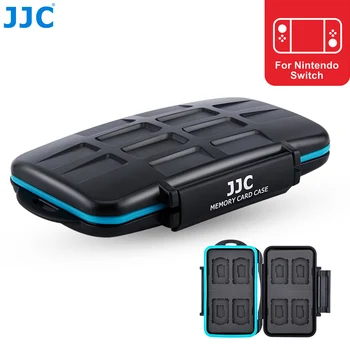 JJC Anahtarı Oyun Kartı Durumda Su Geçirmez microSD / TF kart tutucu Konteyner Kutusu 8 Nintendo Anahtarı Oyun Kartları + 8 Mikro SD Kart