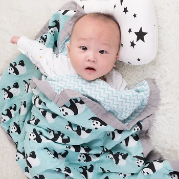 Bebek Şal pamuklu battaniye Çok Fonksiyonlu 2 katmanlı Muslin Yenidoğan Bebek Kundak Battaniye 120*120cm