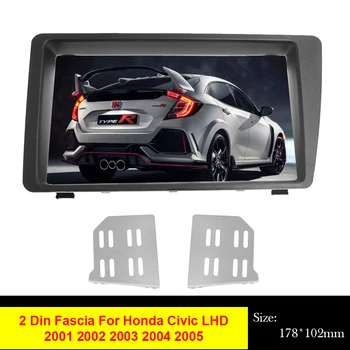 2Din İçin Araba Radyo Fasya Honda Civic LHD 2001-2005 DVD Stereo Çerçeve Paneli Plaka Montaj Dash Kurulum Çerçeve Trim Kiti