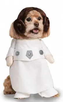 Yeni Prenses Leia Köpek Kafa Kostüm Pet Cadılar Bayramı Kostüm 2 boyutu