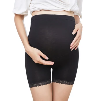Kadın Şort Pantolon Hamile Kadınlar İçin Seksi Dantel Yüksek belli Boxer Güvenlik Premama Giysileri Hamile Katı Elastik Pantolon