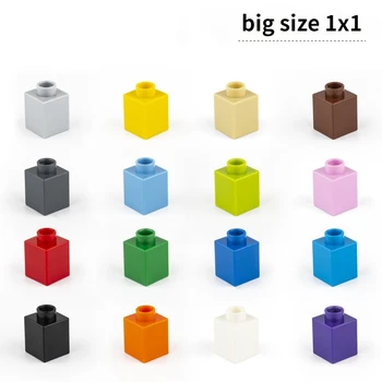 Tuğla 1x1 20 adet/grup DIY Klasik Eğitim Yapı Taşları Lego İle Uyumlu Duplo Büyük Tuğla plastik Oyuncaklar Çocuklar İçin