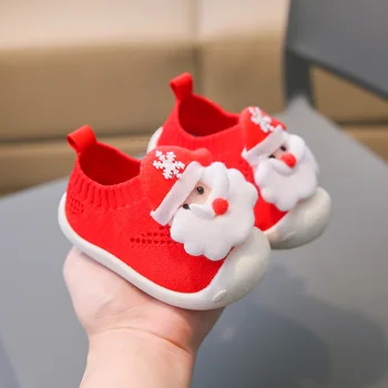 Bebek Erkek rahat ayakkabılar Kız Sneakers Toddlers Küçük Çocuk Ayakkabı Yumuşak Noel Noel Baba Moda Klasik Çocuk Ayakkabı 14-23