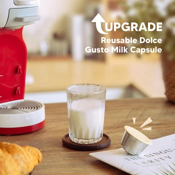ICafilas Paslanmaz Metal Kullanımlık Süt Kapsül Dolce Gusto Kahve Makinesi İçin Fit Nescafe Filtre İle