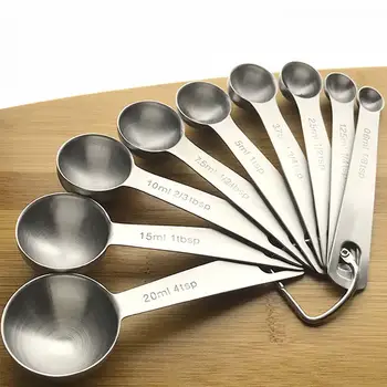 9 Adet Paslanmaz Çelik ölçüm kaşık seti Pişirme Baharat Pişirme Mutfak Aracı