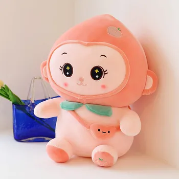 65cm Sevimli Yumuşak Şeftali Maymun peluş oyuncaklar Ofis Şekerleme doldurulmuş hayvan Yastık Ev Konfor Yastık noel hediyesi Bebek Çocuklar için kız