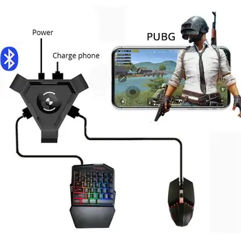 Mobil Denetleyici Oyun Klavye Fare Dönüştürücü PUBG Mobil Denetleyici Gamepad Bluetooth Android IOS için Adaptörü