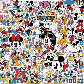10/30/50 ADET Disney Sevimli Mickey Mouse ve Donald Ördek Çıkartmalar Kawaii Kız Graffiti Telefon Gitar Dizüstü Klasik Çocuk Sticker Oyuncak