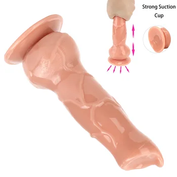 Büyük Dildos Anal Plug Hiçbir Vibratör Vantuz İle Consoladores Femenino Sahte Köpek Hayvan Penis Seks Oyuncakları Kadınlar için