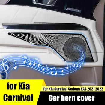 kia Carnival Sedona KA4 2021 2022 ses hoparlör paslanmaz çelik koruyucu kapak gümüş parlak siyah iç