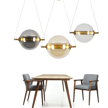 Modern minimalist LED restoran avize yaratıcı cam küre başucu masa asılı lamba İskandinav yatak odası bar cafe asılı lamba